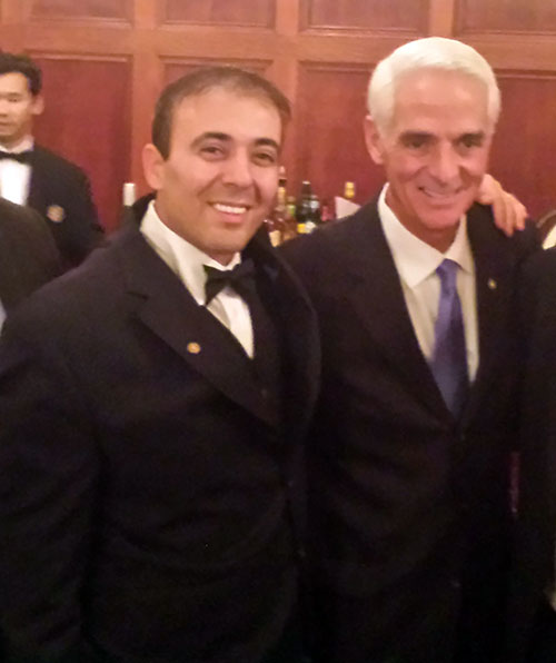 Kianor Shah with Governor Charlie Crist